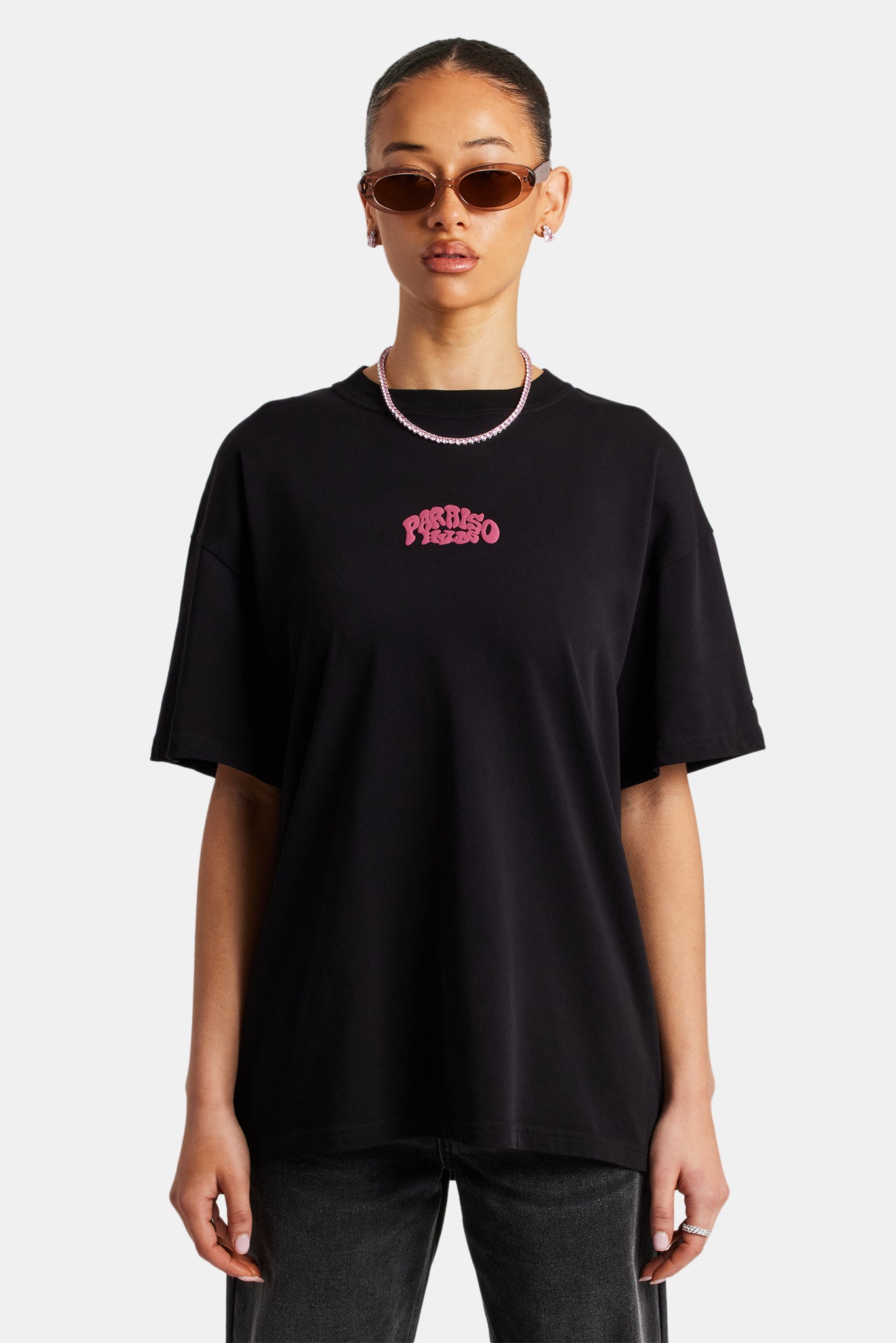 Paraiso Hills Palm Oversize-T-Shirt - Schwarz