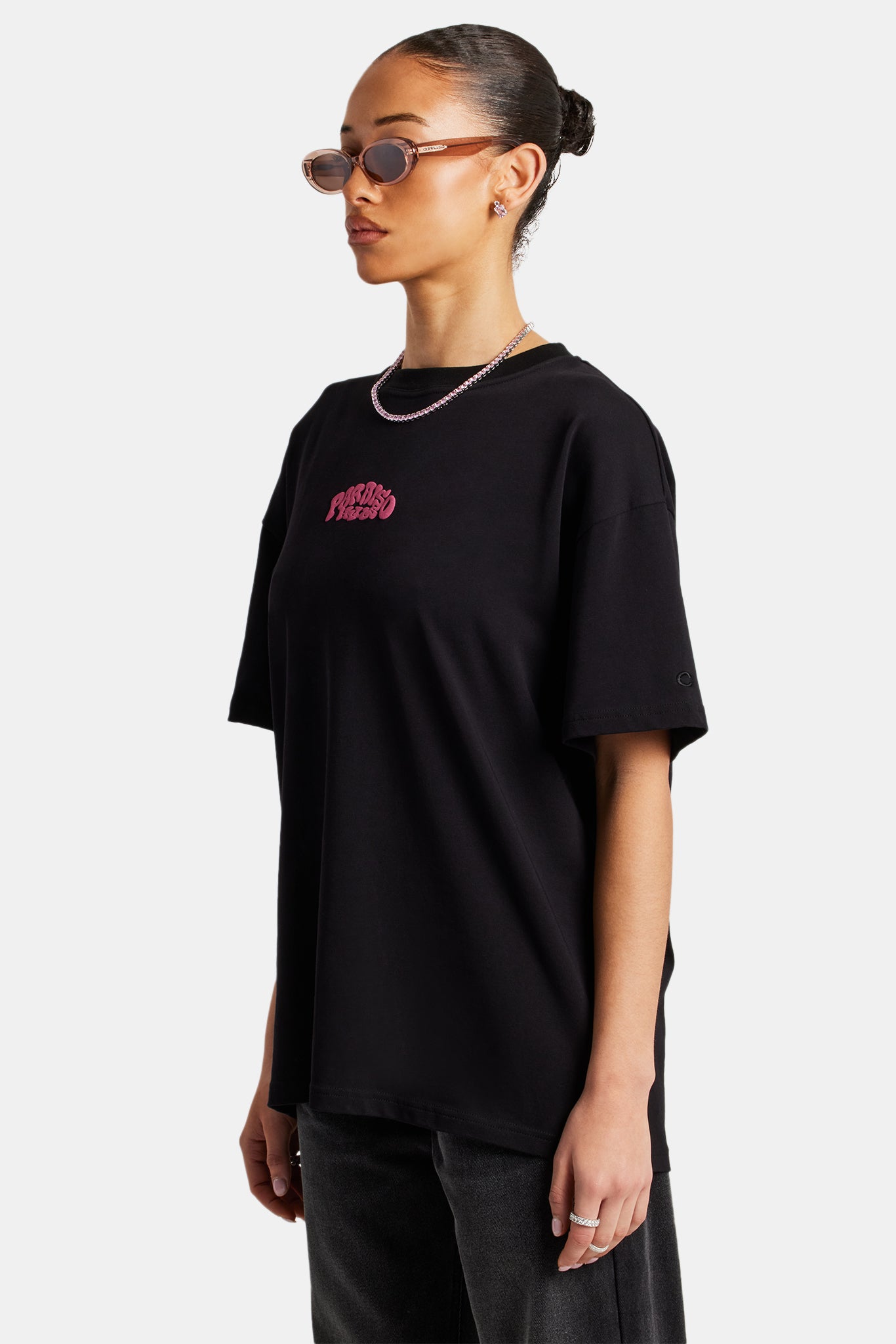 Paraiso Hills Palm Oversize-T-Shirt - Schwarz