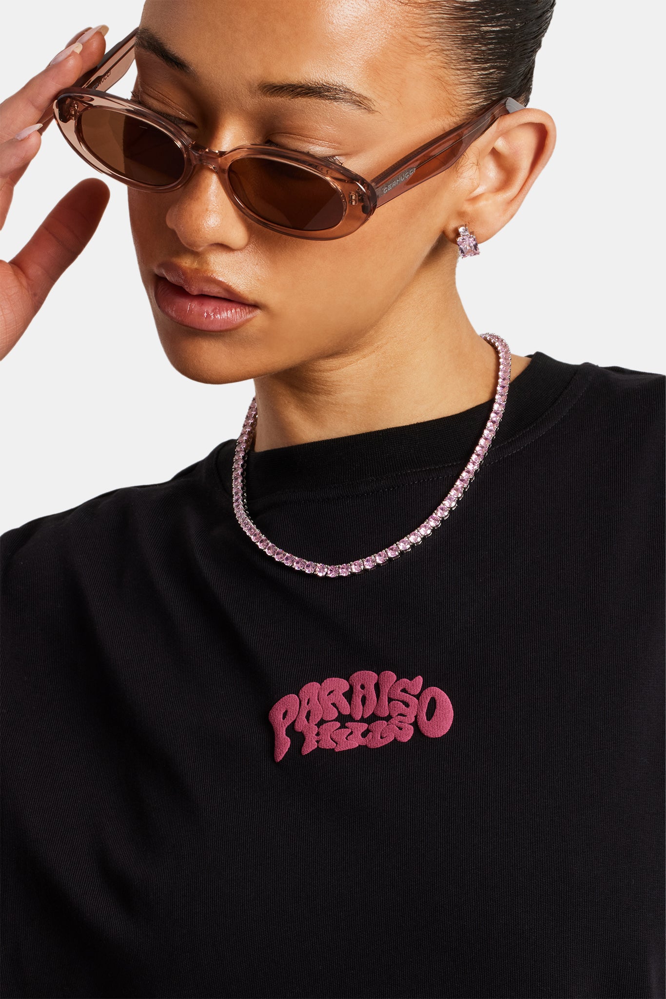 Paraiso Hills Palm Oversize-T-Shirt - Schwarz