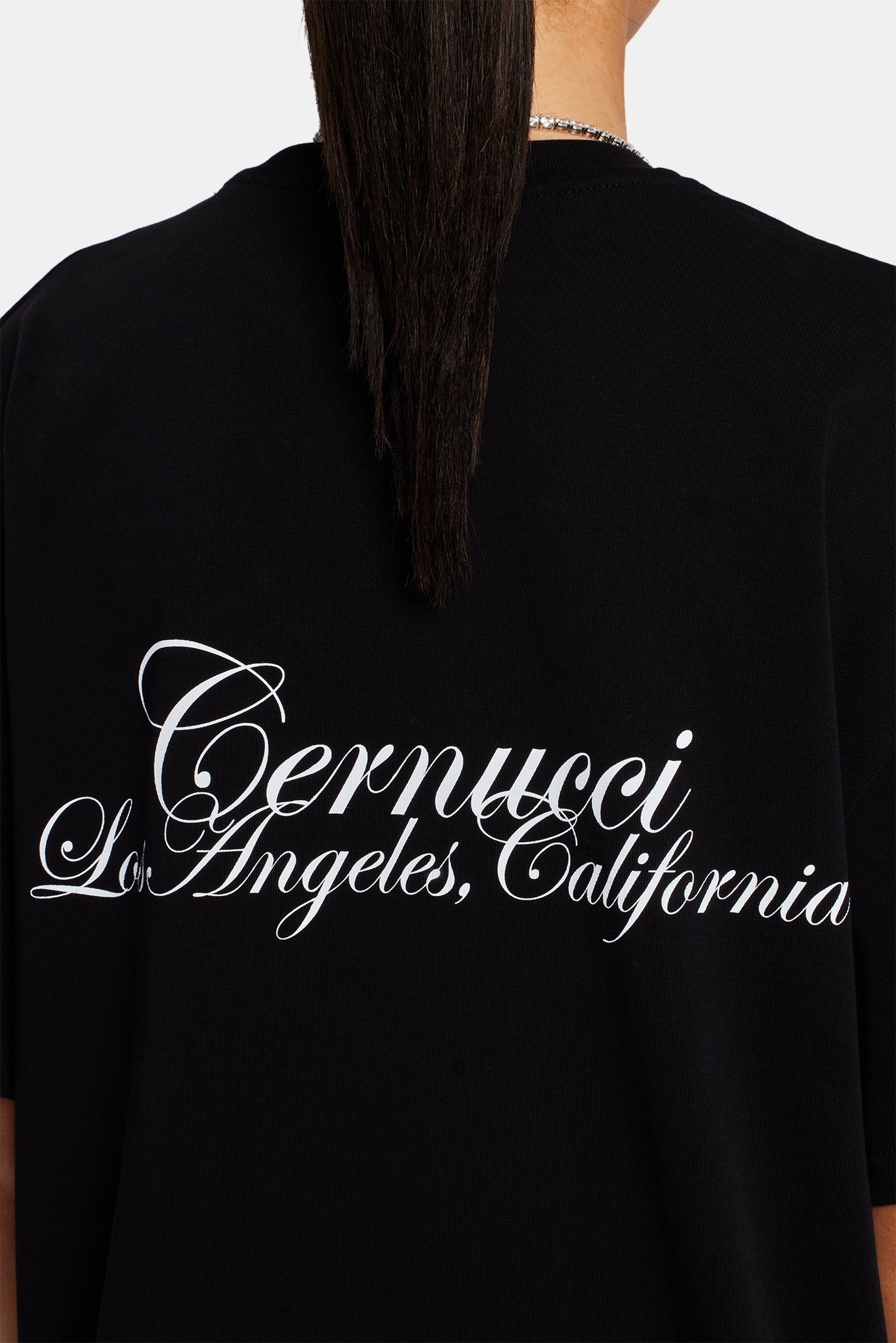Womens California Text Oversized T-Shirt - Black | Womens Tees