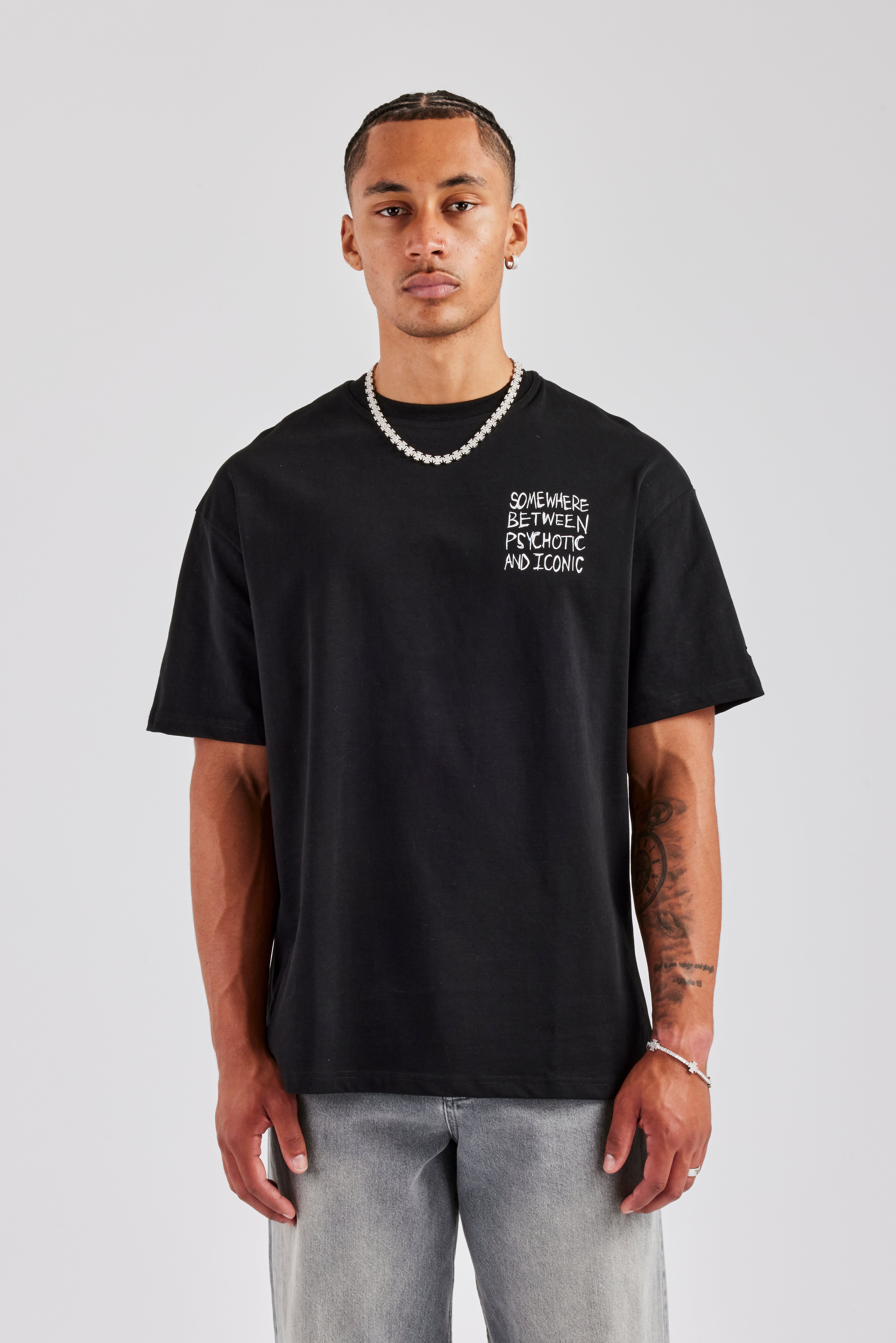 Oversize-T-Shirt mit Zitat auf der Rückseite