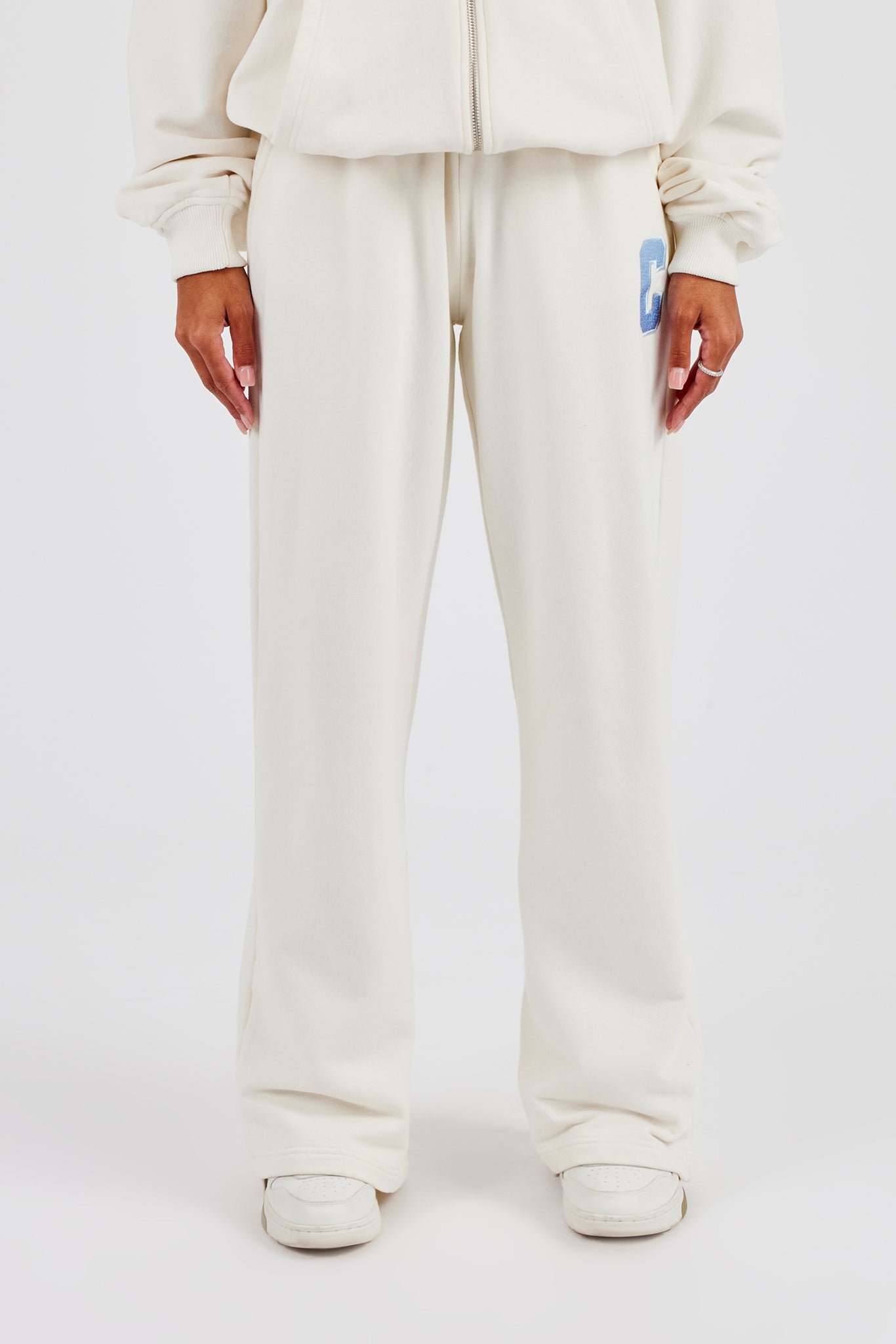 C Embroidered Jogger - Off White