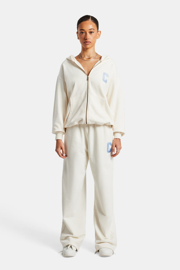C Embroidered Zip Through Tracksuit - Off White