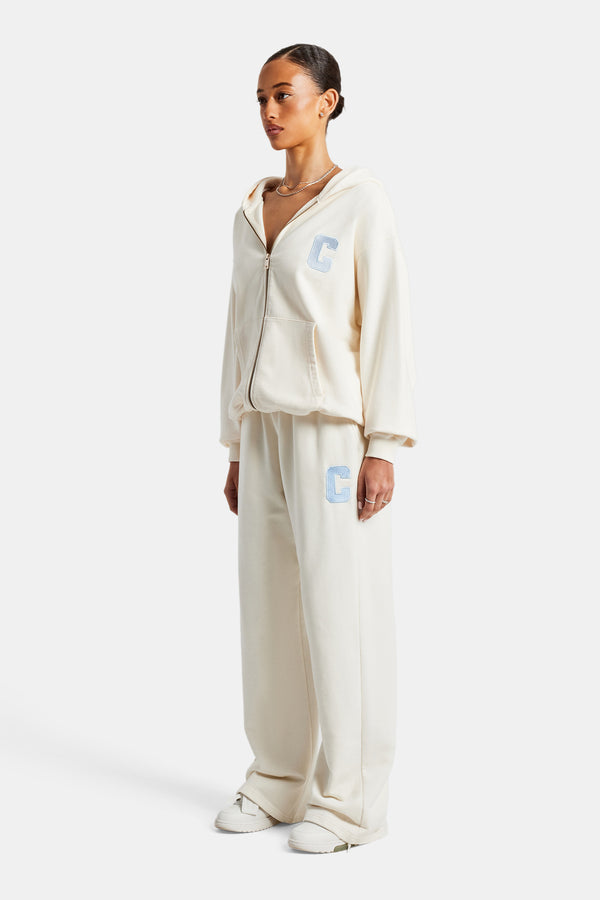 C Embroidered Zip Through Tracksuit - Off White