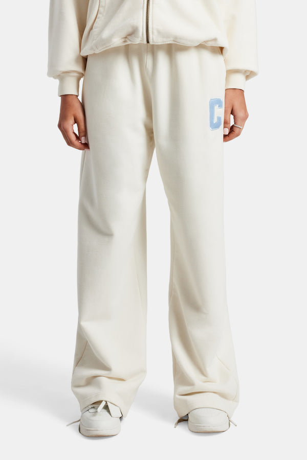 C Embroidered Jogger - Off White