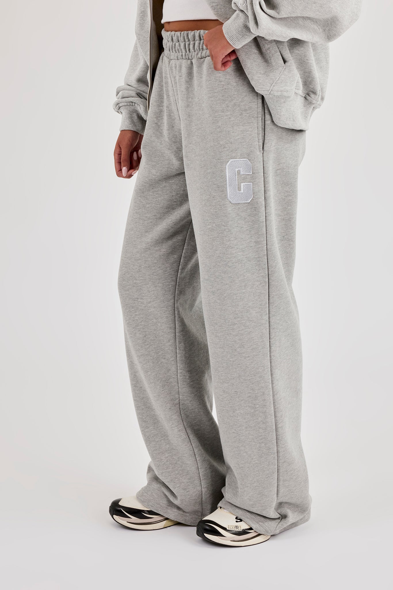 C Embroidered Jogger - Grey Marl