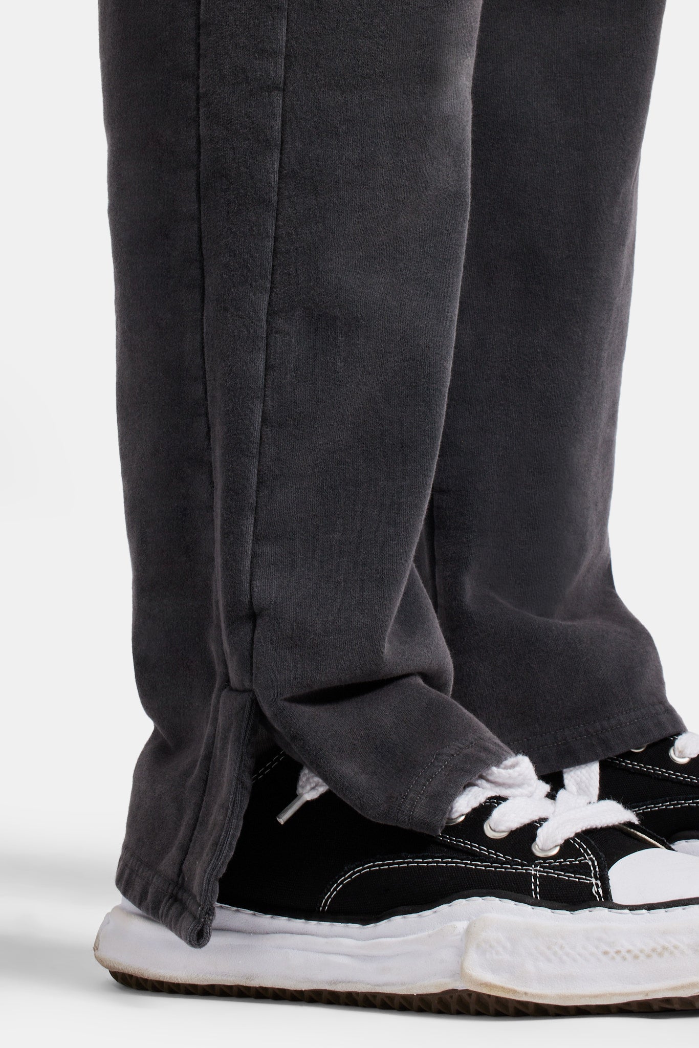 Jogginghose mit geteiltem Saum und Acid-Wash-Effekt - Anthrazit