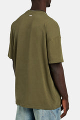 Oversize-T-Shirt mit 3D-C-Stickerei – Khaki