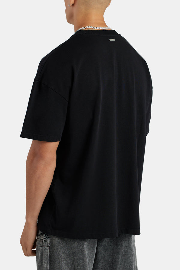Oversized Favela Graphic T-Shirt  - Black