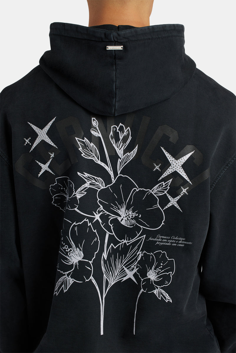 Hoodie mit Blumen- und Strass-Print Herrenoberteile Hoodies