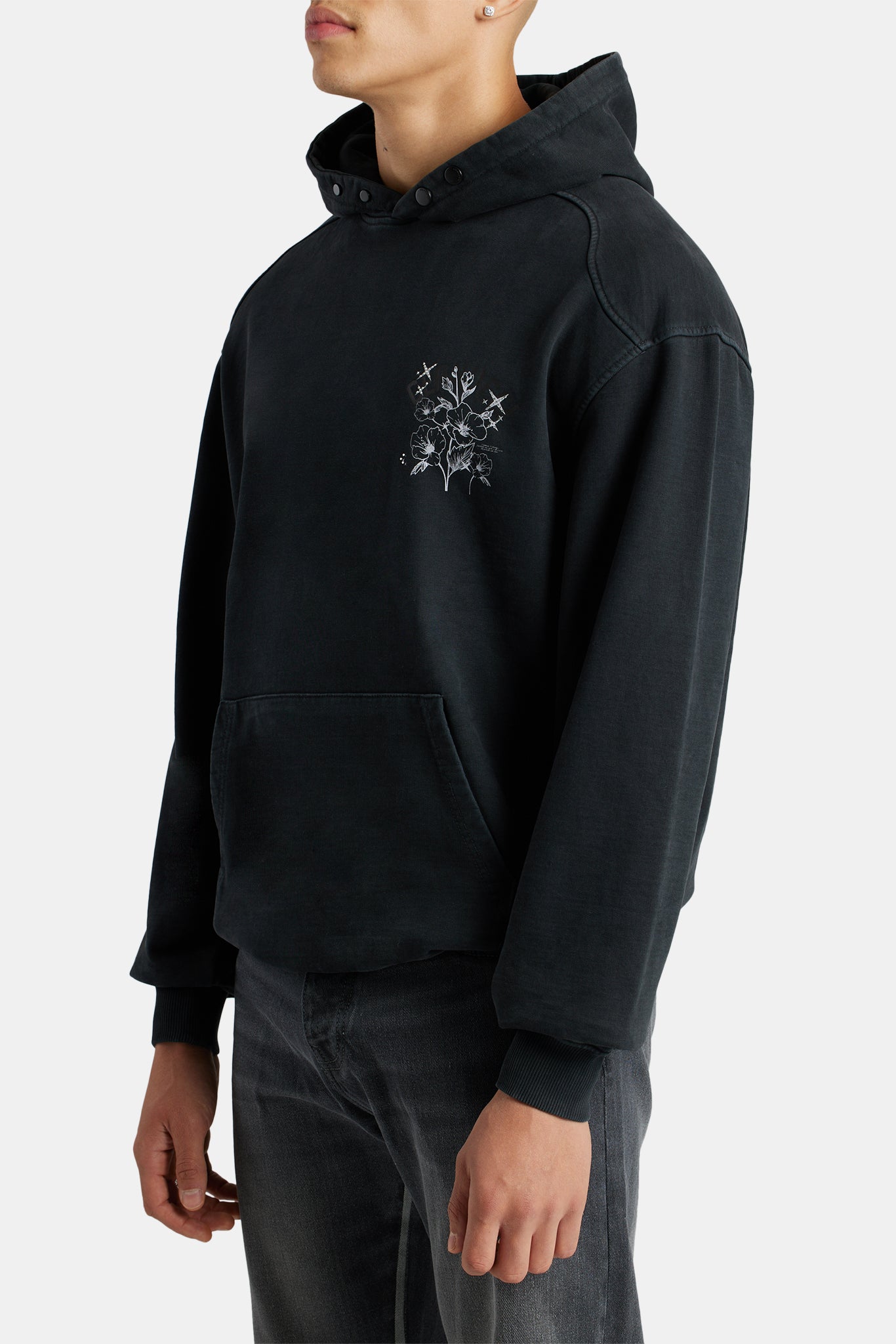 Hoodie mit Blumen- und Strass-Print
