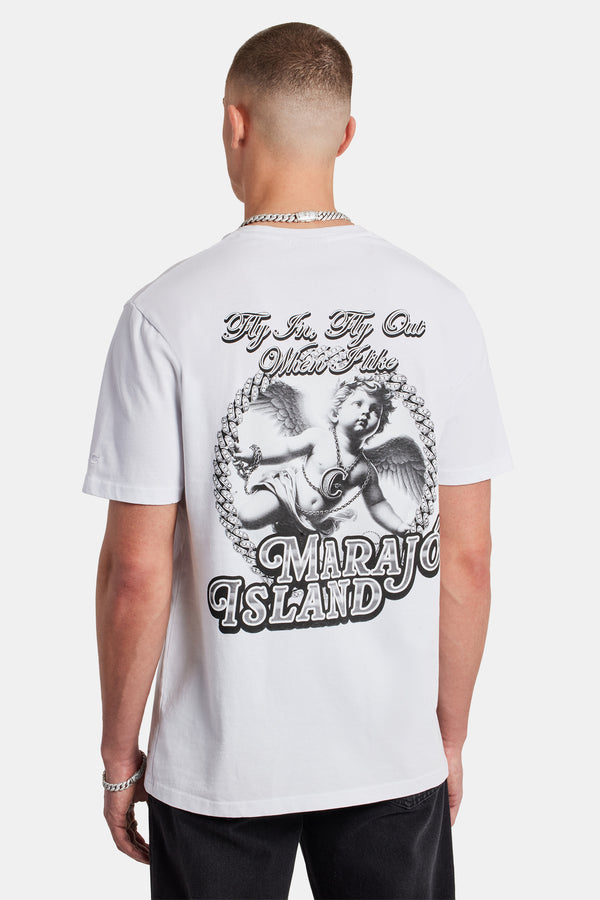 Cherub Cuban Graphic T-Shirt - White