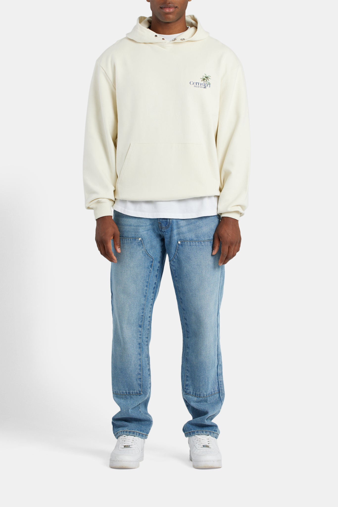 Cernucci Palm House Grafik-Hoodie - Ecru