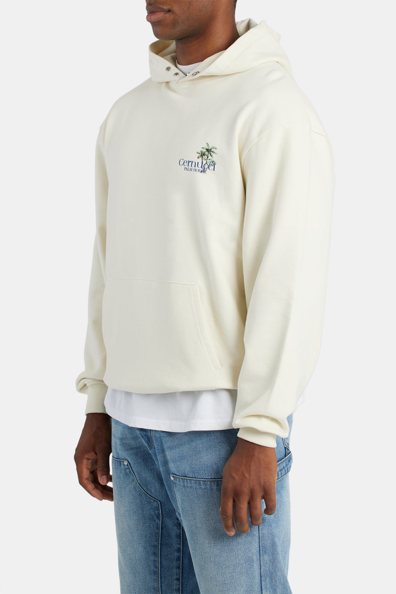 Cernucci Palm House Grafik-Hoodie - Ecru
