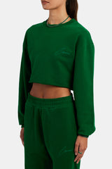Cernucci Crop Sweatshirt - Dark Green