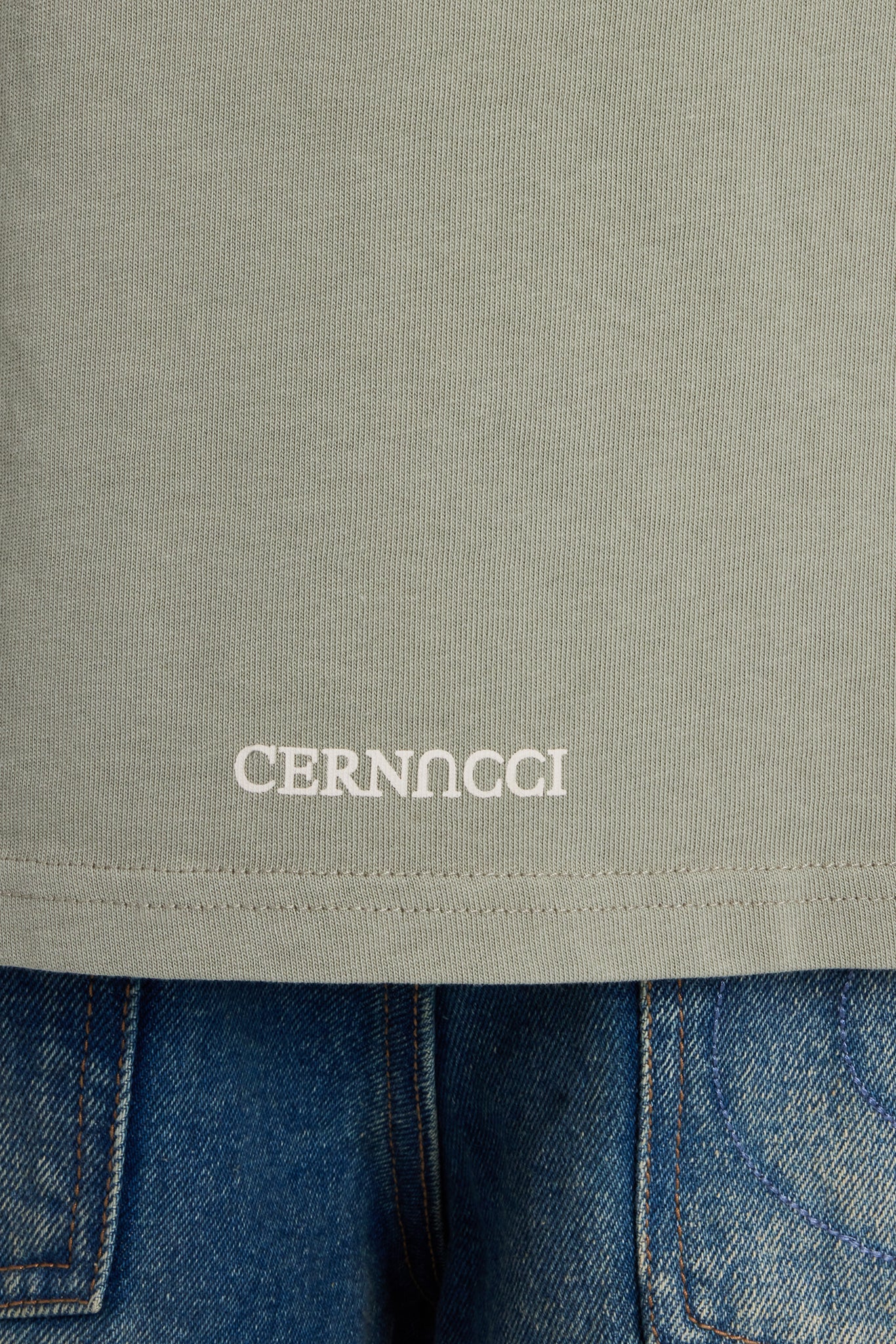 Palm Springs Text T-Shirt - Verwaschenes Salbeigrün