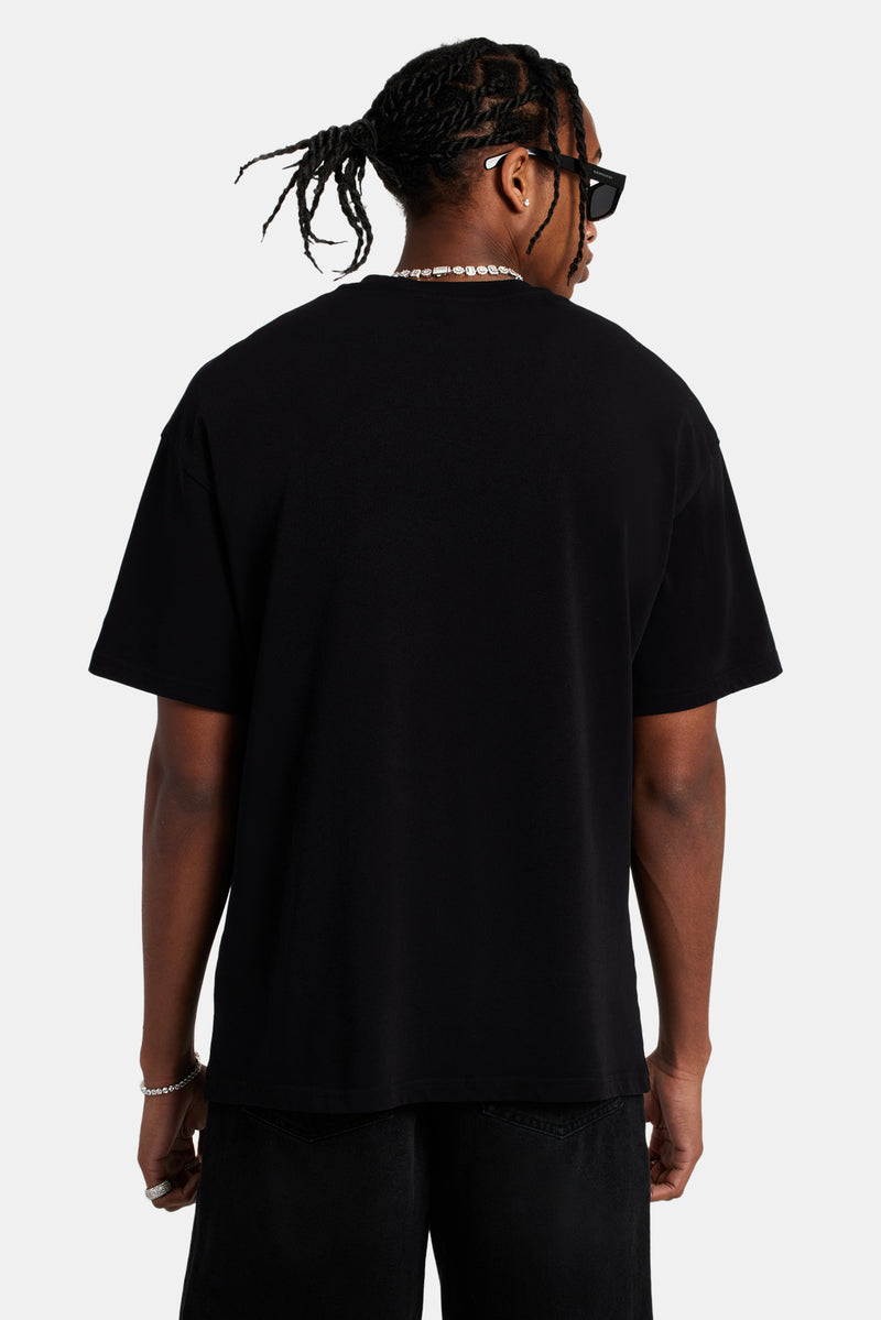 C Diamond Oversized T-Shirt - Black