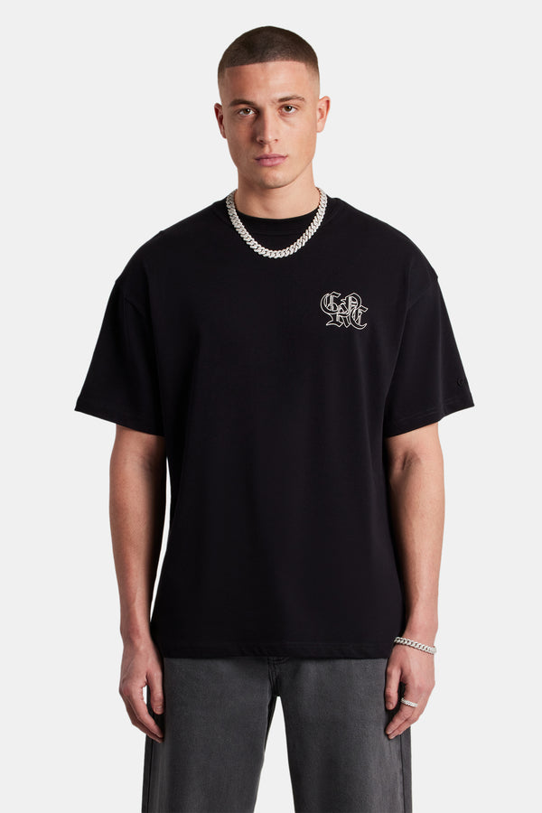 CRNC Printed Oversized T-Shirt - Black