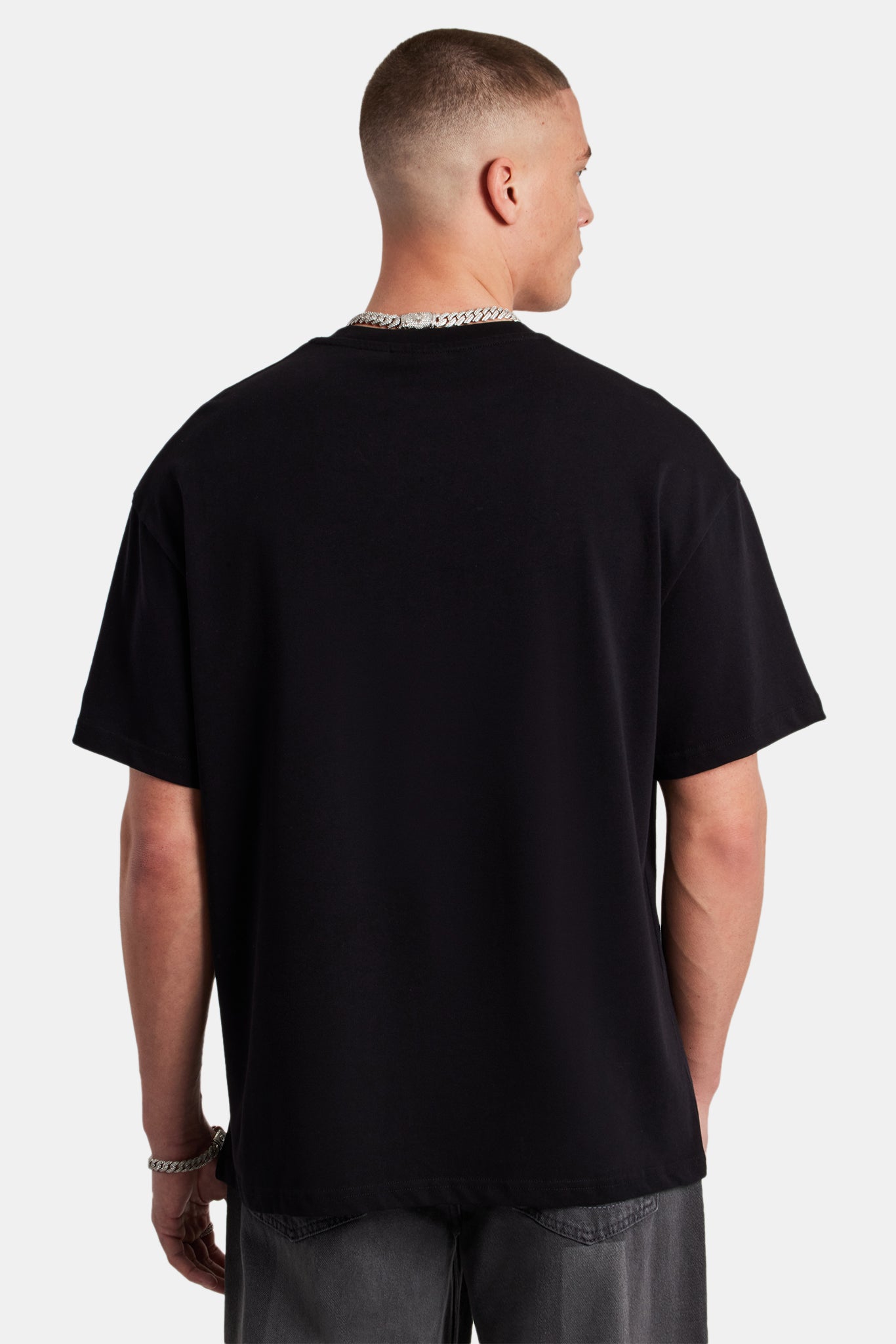 CRNC Bedrucktes Oversize-T-Shirt - Schwarz