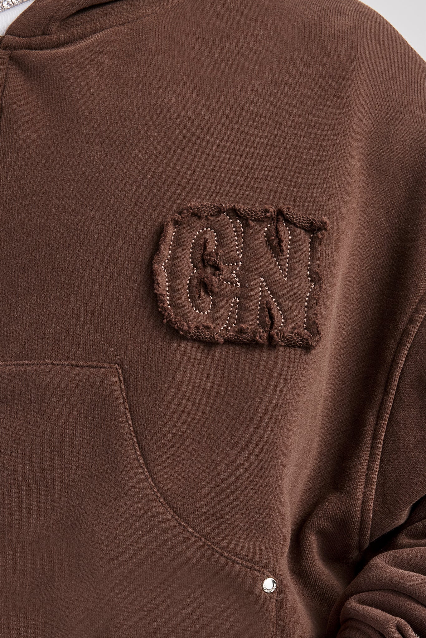 Carpenter – Kapuzenpullover mit durchgehendem Reißverschluss und Schnittkanten – Schokolade 