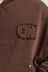 Carpenter – Kapuzenpullover mit durchgehendem Reißverschluss und Schnittkanten – Schokolade 