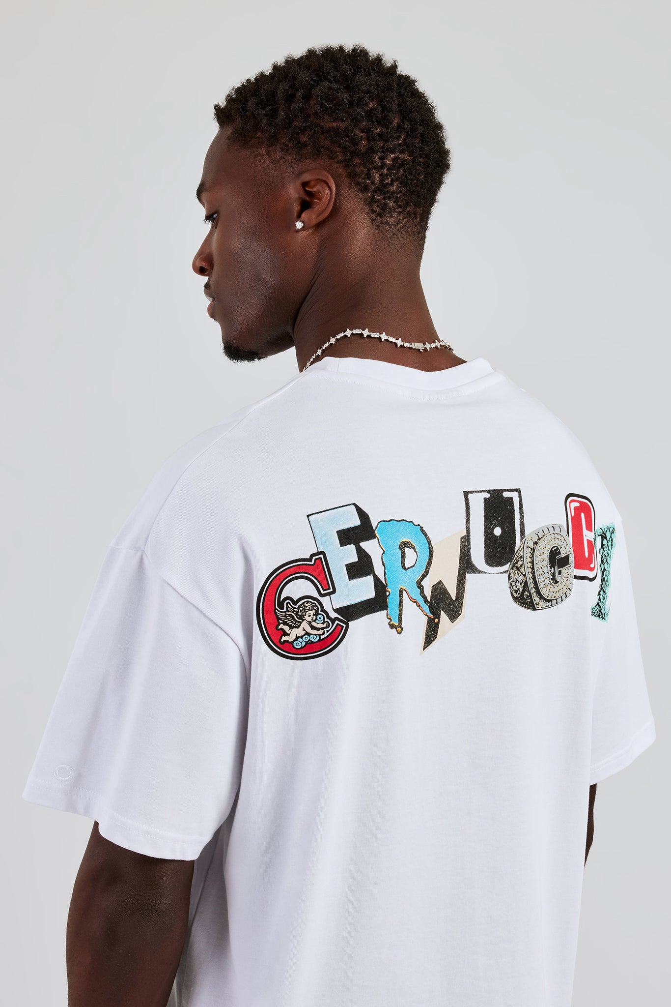 Cernucci Back Print Oversized T-Shirt | Mens Tees & Vests | Shop