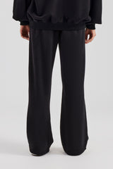 Damen-Jogginghose mit weitem Bein - Schwarz