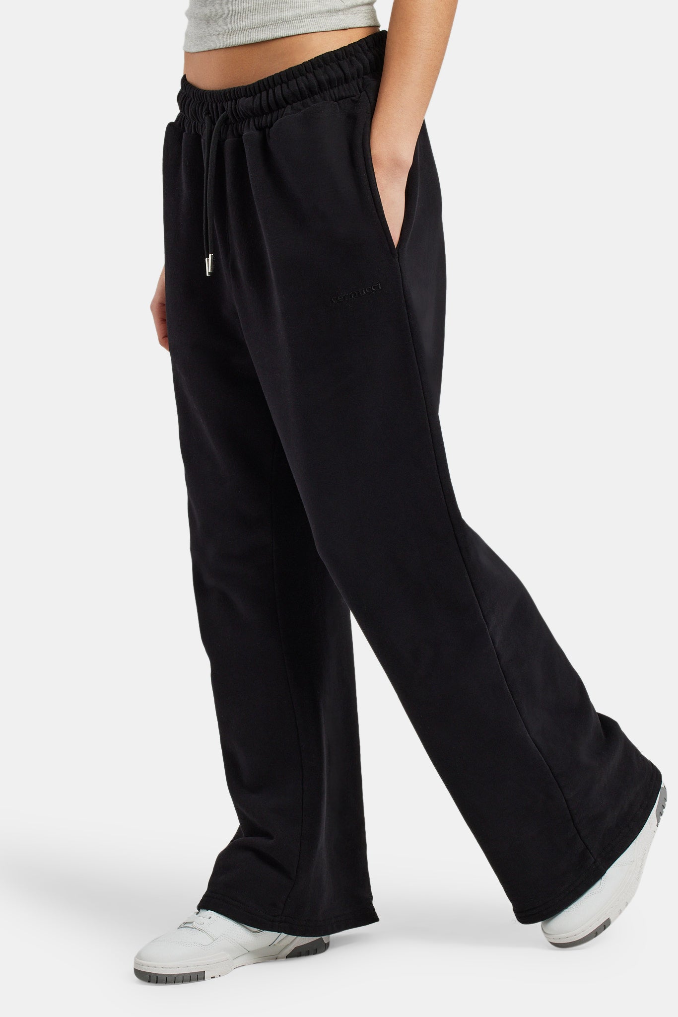 Trainingsanzug mit Used-Applikation für Damen - Schwarz