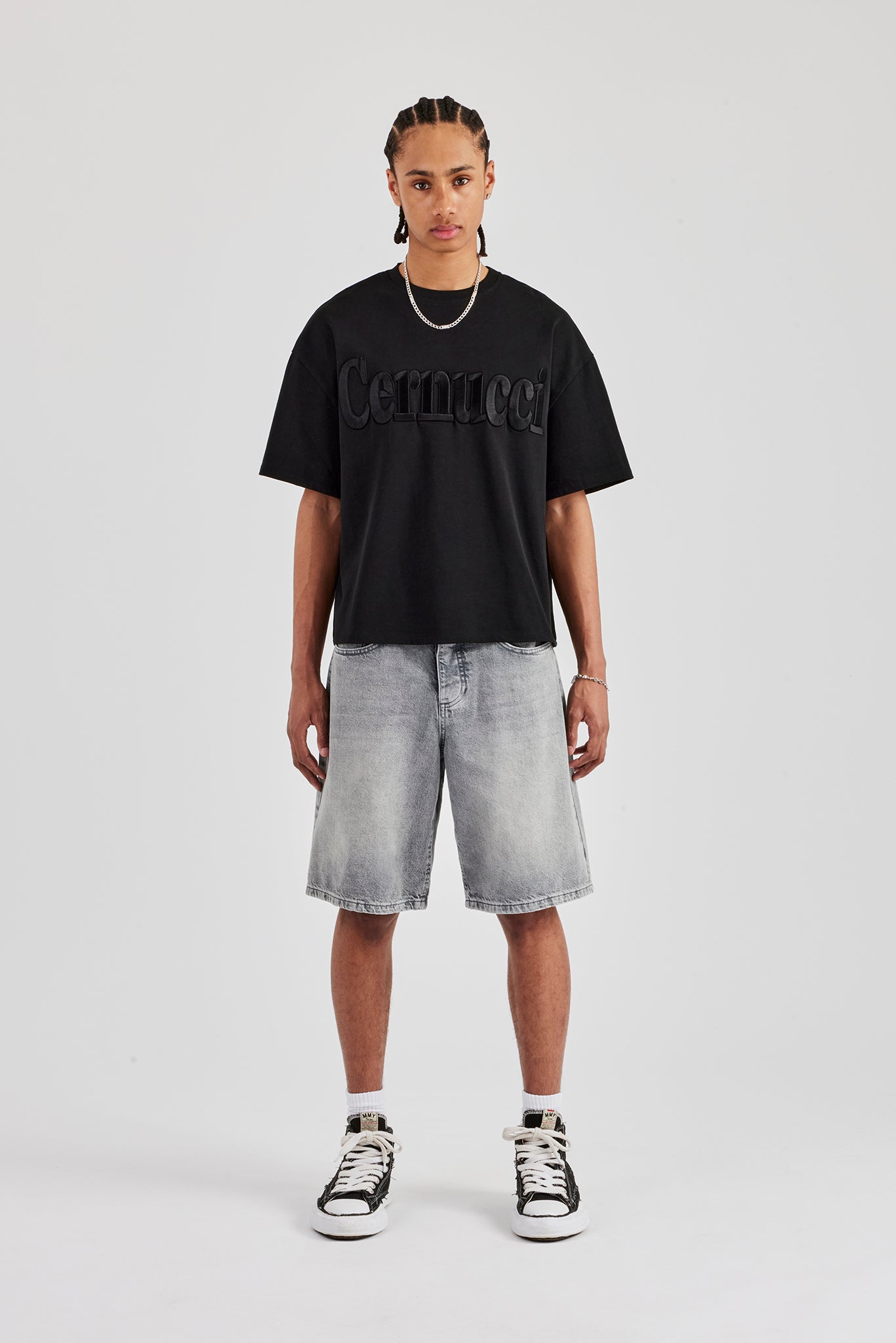 Denim-Bermuda-Jeans – Verwaschenes Grau