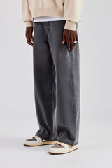 Baggy-Jeans mit Einsätzen – verwaschenes Schwarz