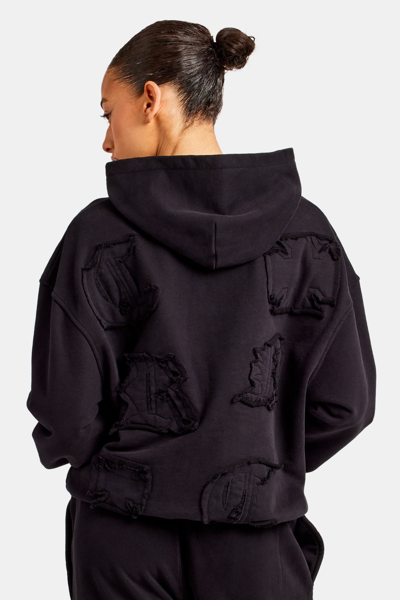 Trainingsanzug mit Used-Applikation für Damen - Schwarz