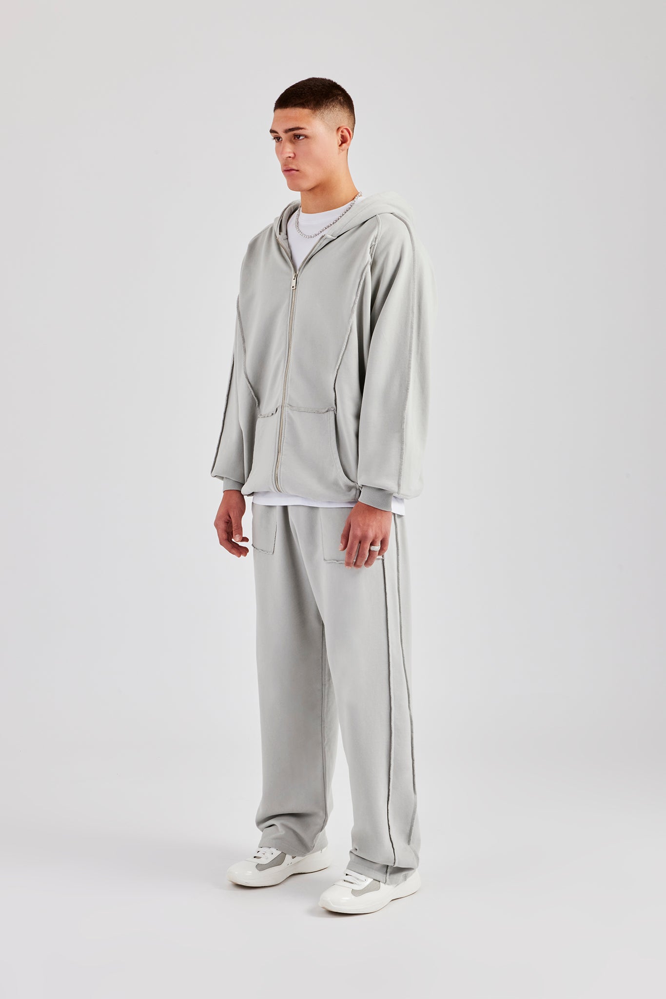 Exposed Seam Tracksuit - Ash Grey | Mens Sets | Shop Tracksuits at