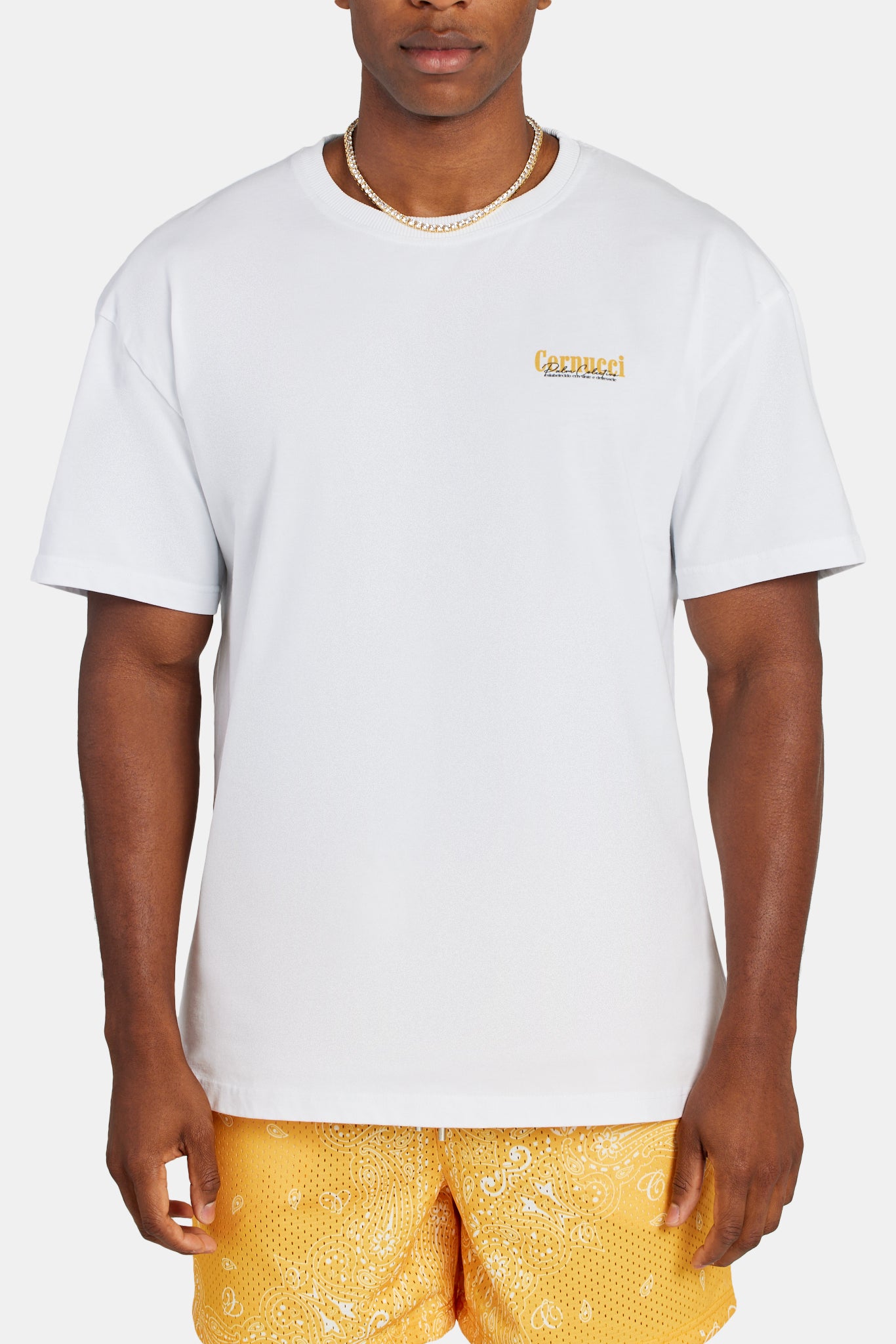 Cernucci Palm Collection Grafik-T-Shirt - Weiß