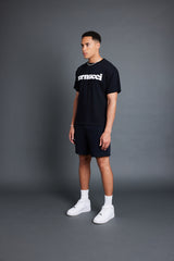 Cernucci Herren T-Shirt mit Puff-Print - Schwarz