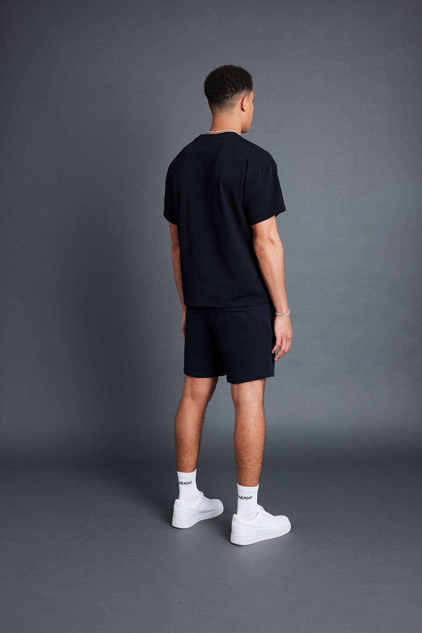 Cernucci Herren T-Shirt mit Puff-Print - Schwarz