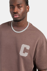 Cernucci Pearl Oversize-T-Shirt - Schokolade