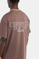 Cernucci Pearl Oversize-T-Shirt - Schokolade