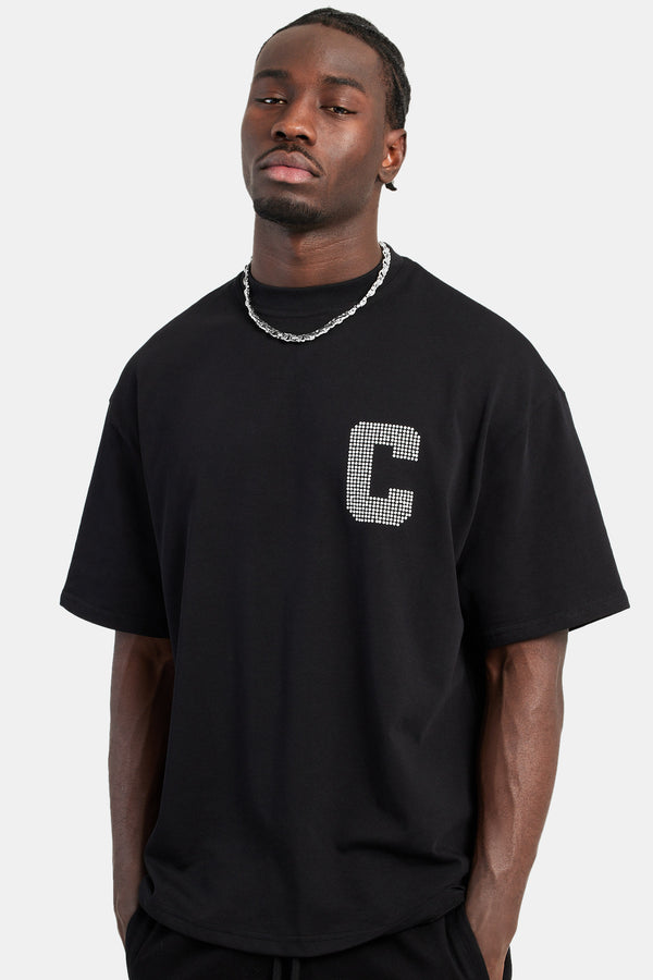 Cernucci Pearl Oversized T-Shirt - BLACK