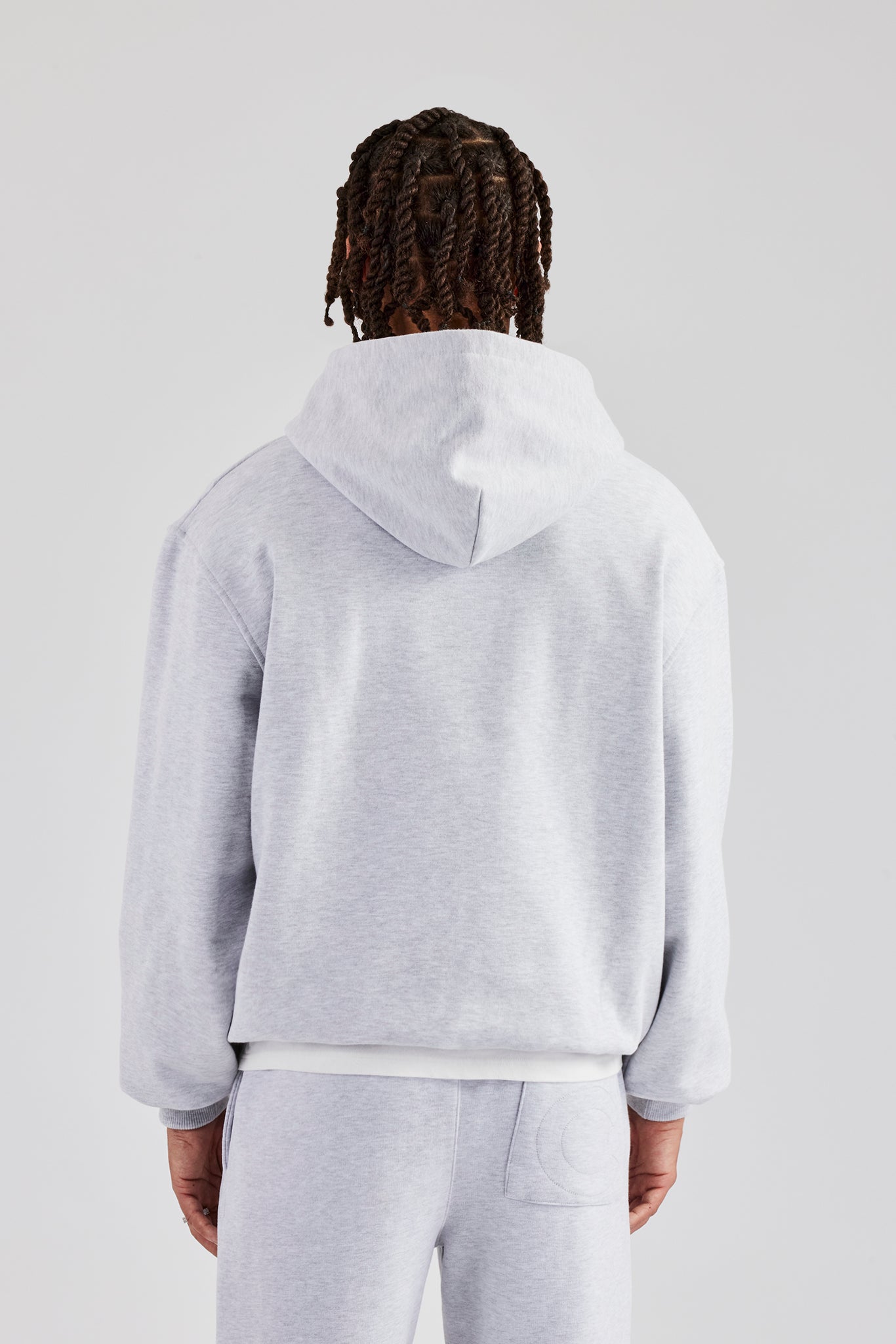Tonal Oversized Hoodie - Aschgrau