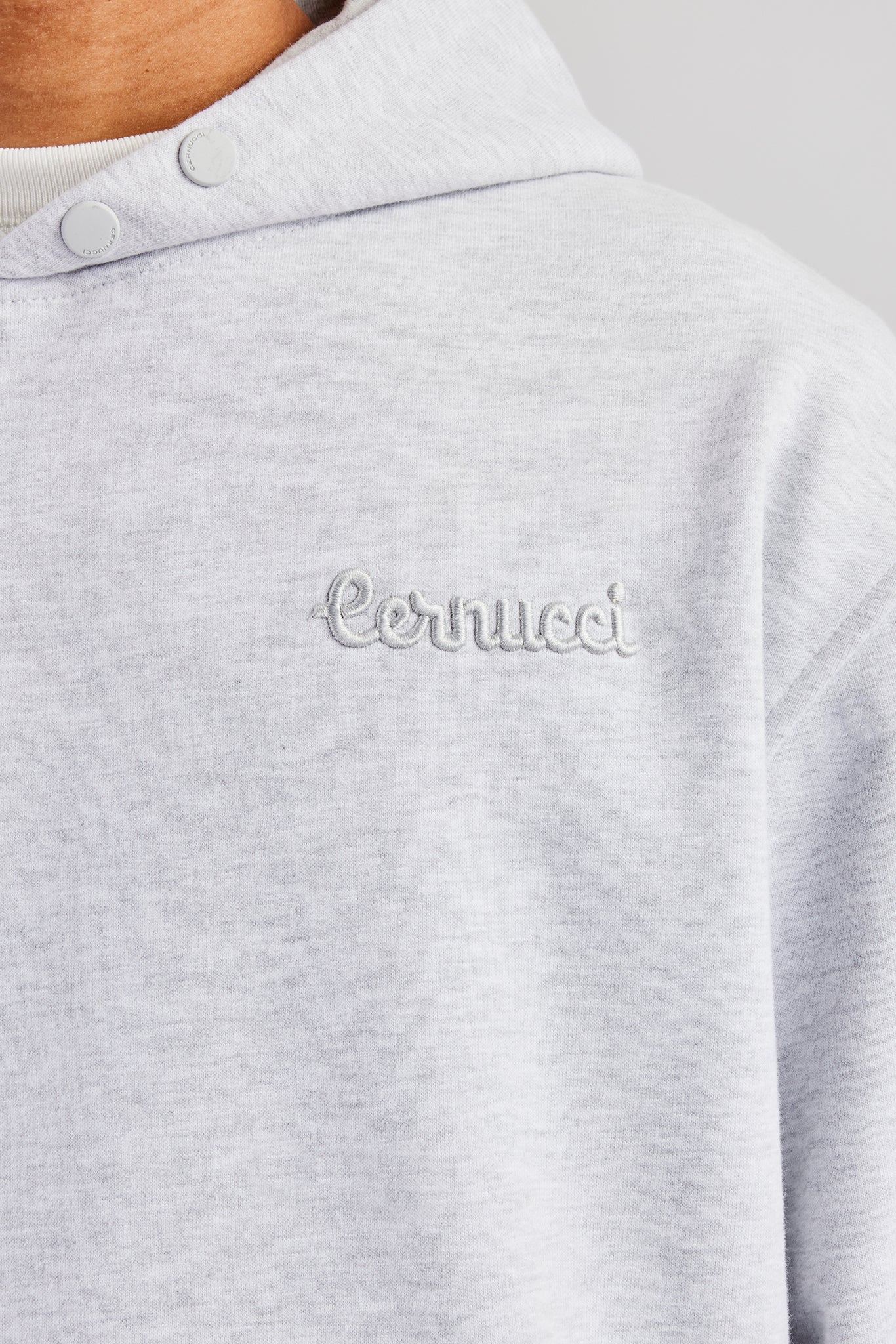 Tonal Oversized Hoodie - Aschgrau