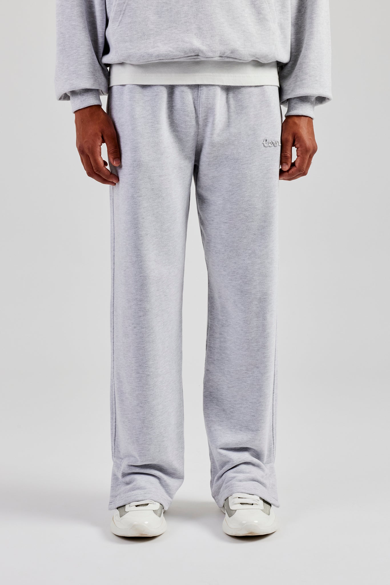Tonal Split Hem Jogger - Ash Grey