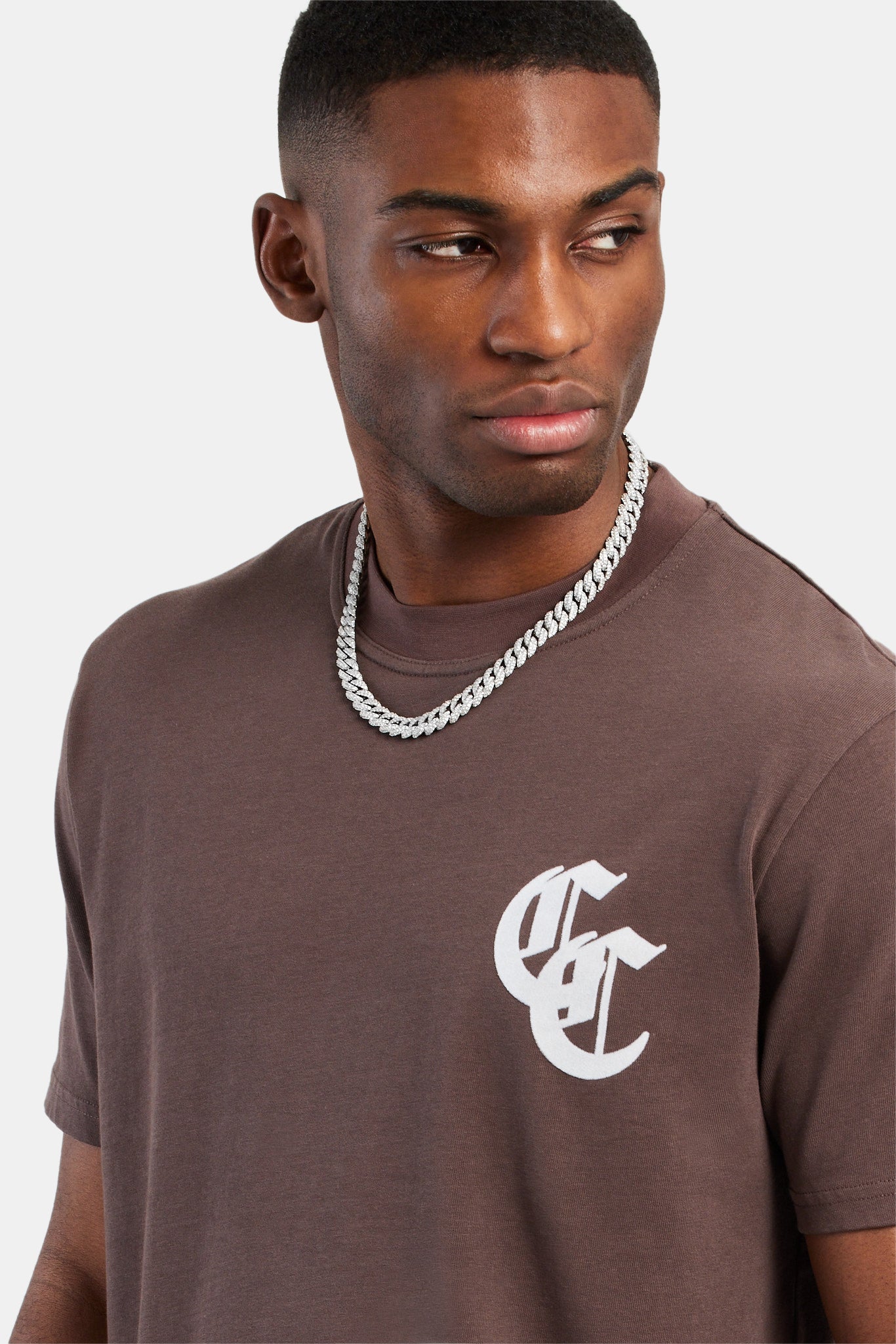 CC Flock Logo T-Shirt - Chocolate