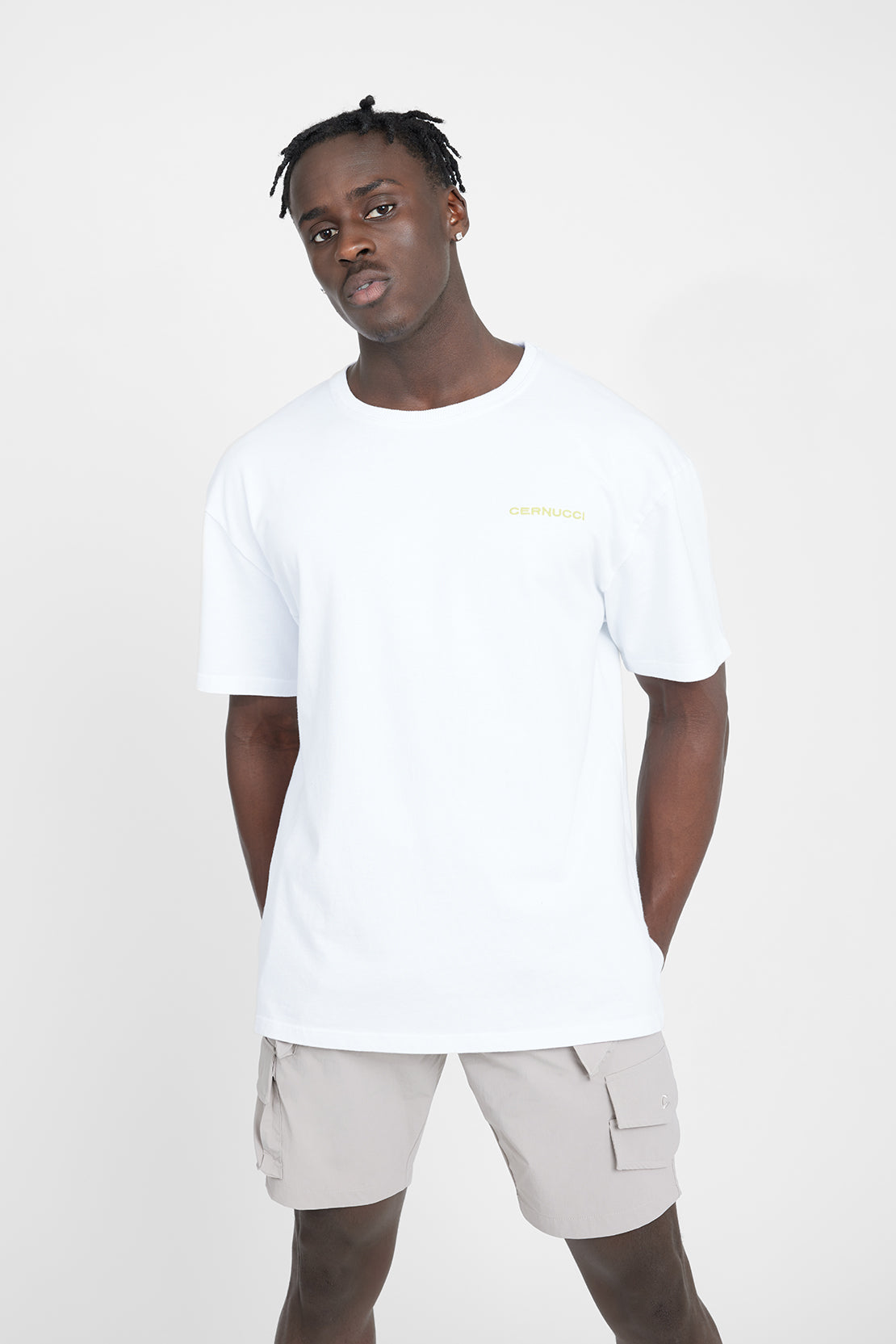 Photo Print Graphic Oversized T-Shirt - White