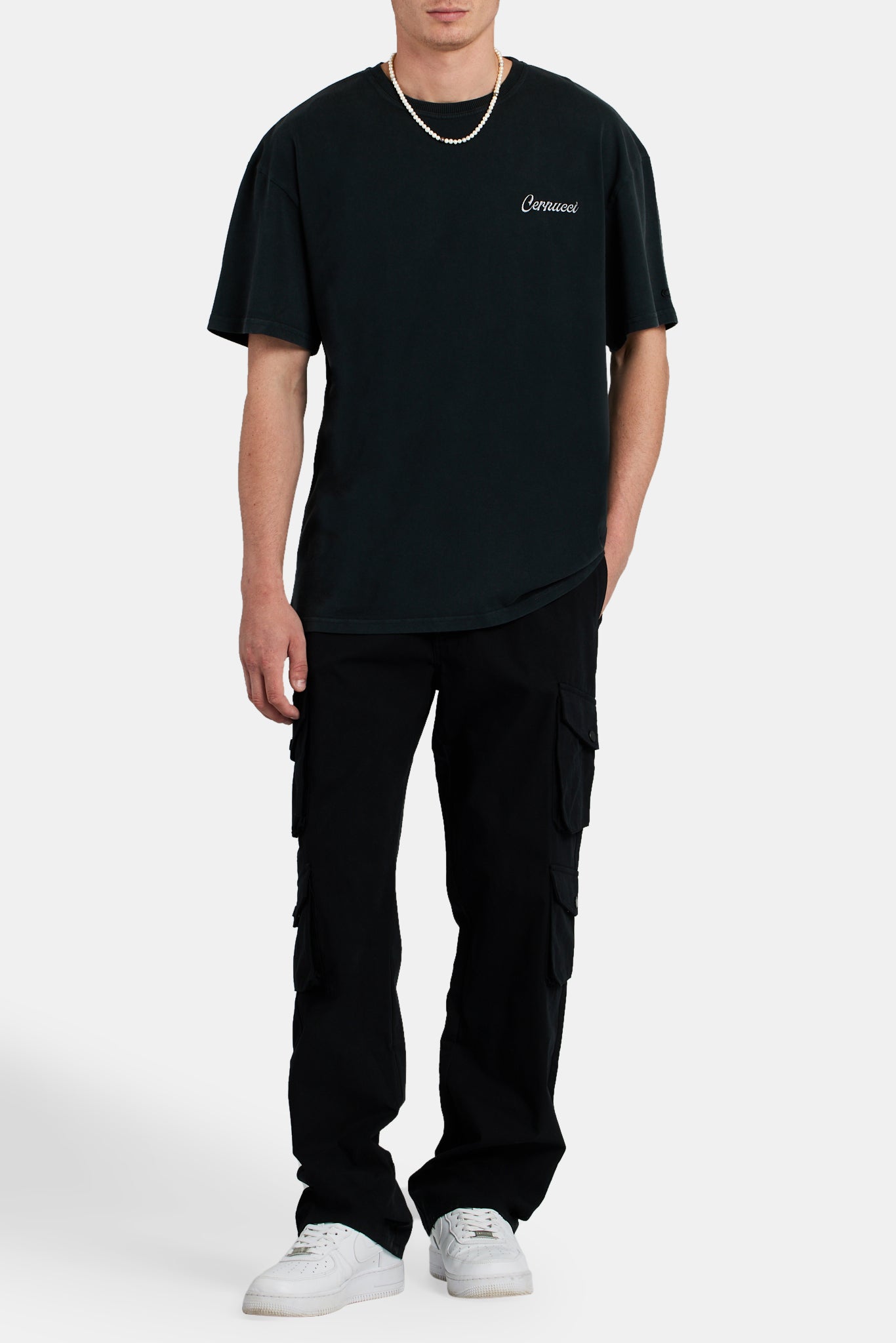 T-Shirt mit vereistem Blumenmuster und Waschung – Vintage-Waschung