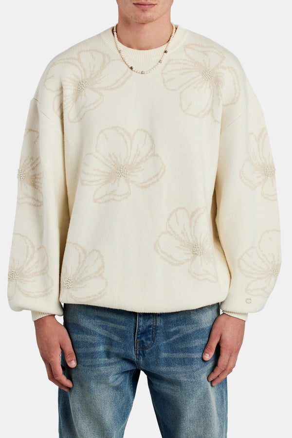 Floral Pearl Knitted Jumper