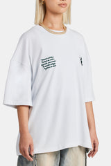 CCC Applique Varsity T-shirt  - White