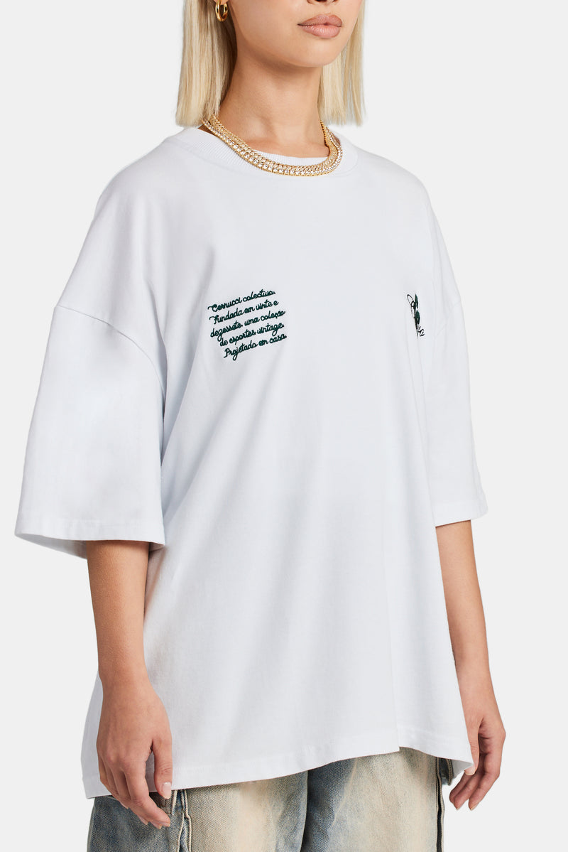 CCC Applique Varsity T-shirt - White | Womens Tops | Shop T-Shirts at ...