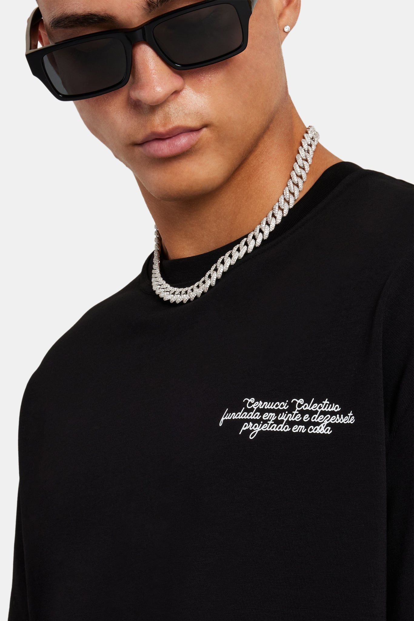 Oversize-T-Shirt „Paraiso“ mit Grafik - Schwarz