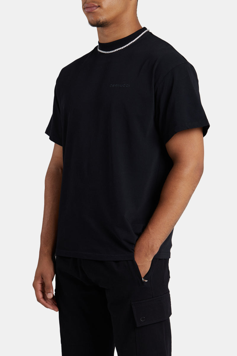 Cernucci Embroidered T-Shirt - Black