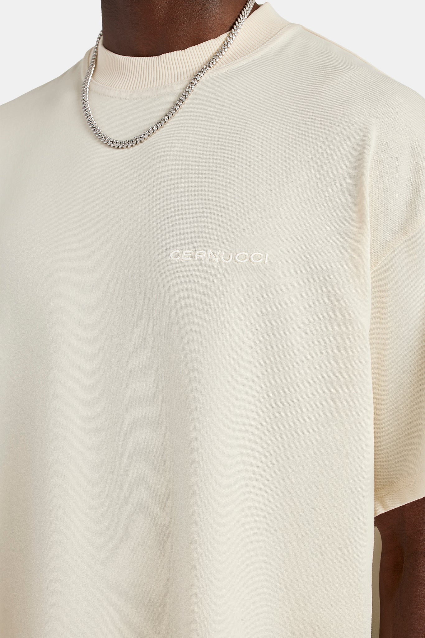 Cernucci T-Shirt mit Stickerei - Creme
